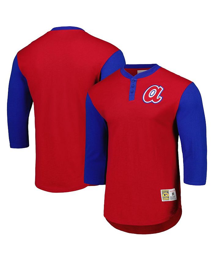 Mitchell & Ness Men's Red Atlanta Braves Cooperstown Collection Legendary  Slub Henley 3/4-Sleeve T-shirt - Macy's
