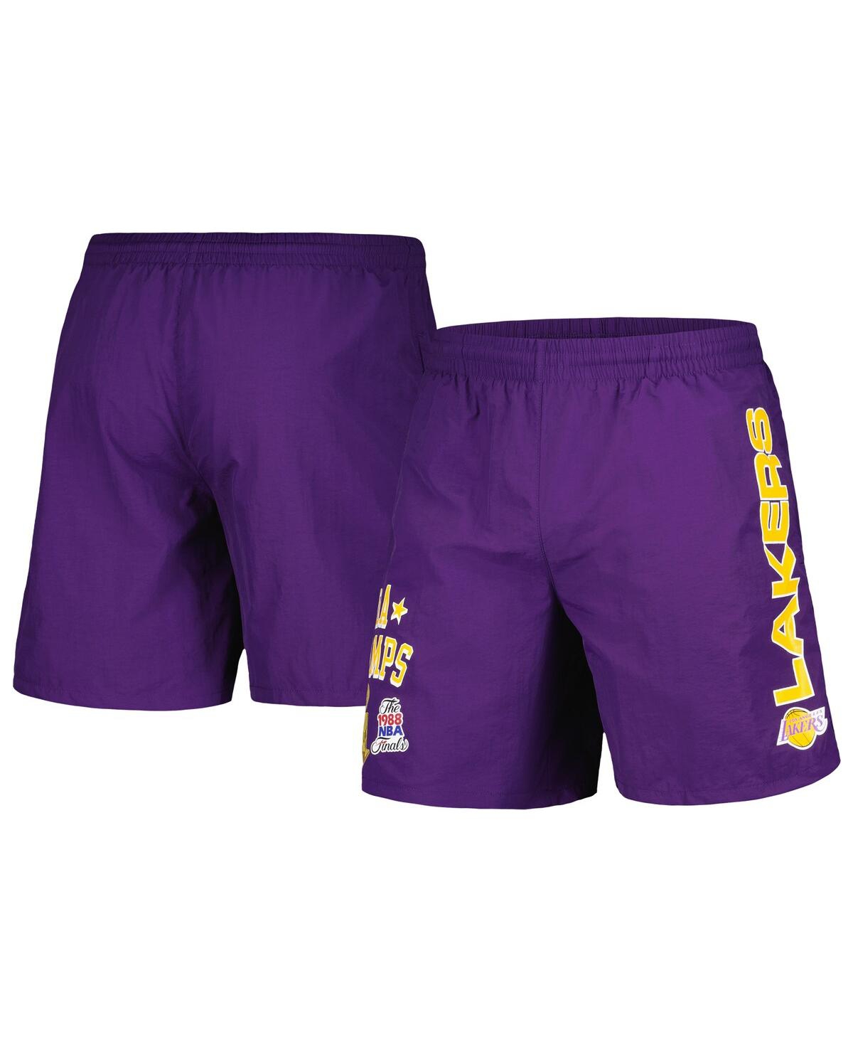 Mitchell & Ness Men's  Purple Los Angeles Lakers 1988 Finals Champions Heritage Shorts