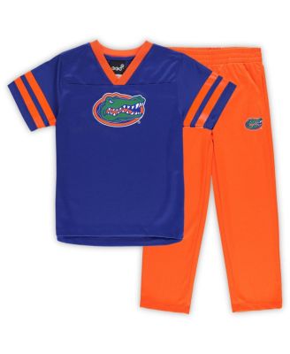 Little Boys and Girls Royal, Orange Florida Gators Red Zone Jersey and Pants Set