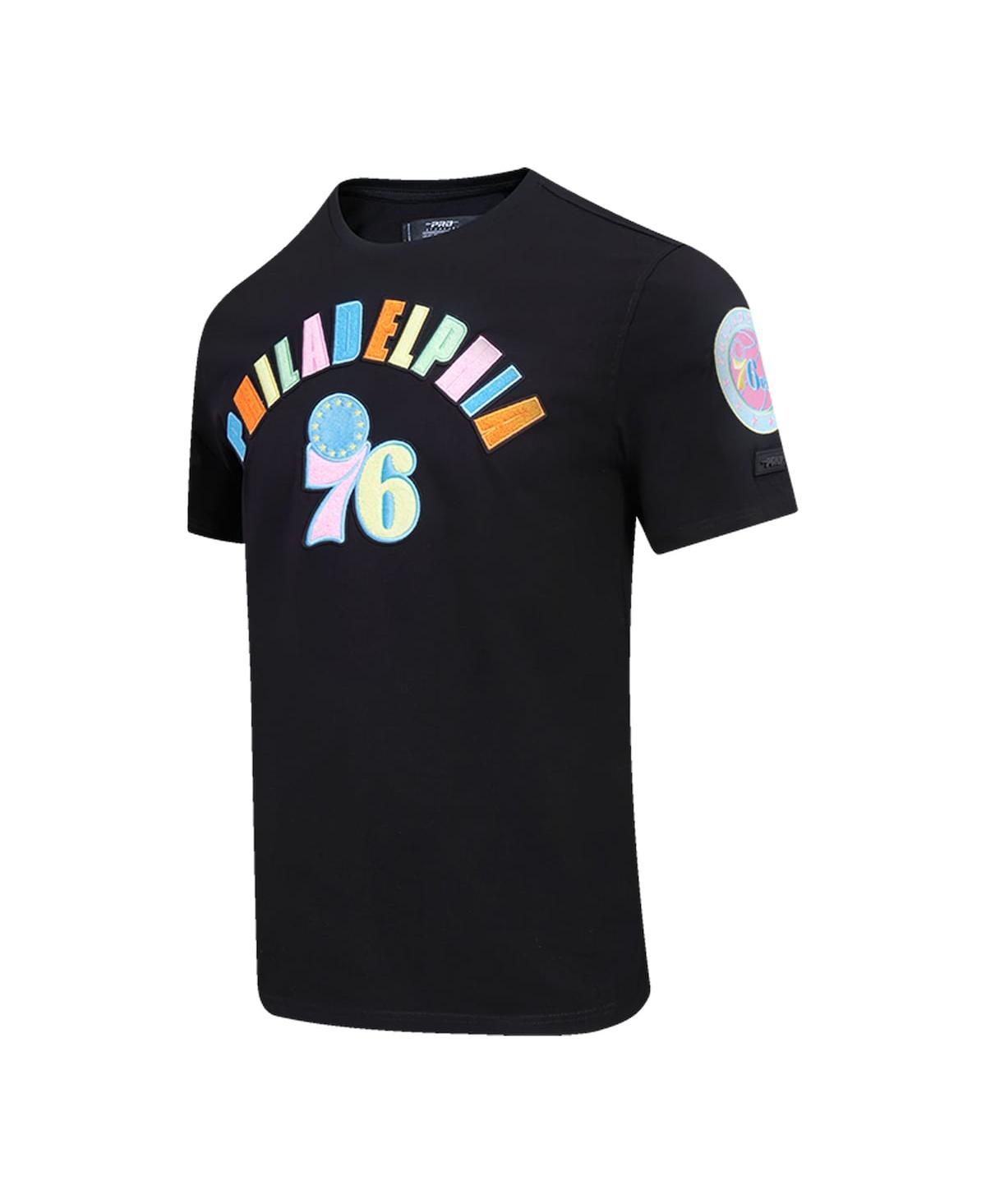 Shop Pro Standard Men's  Black Philadelphia 76ers Washed Neon T-shirt