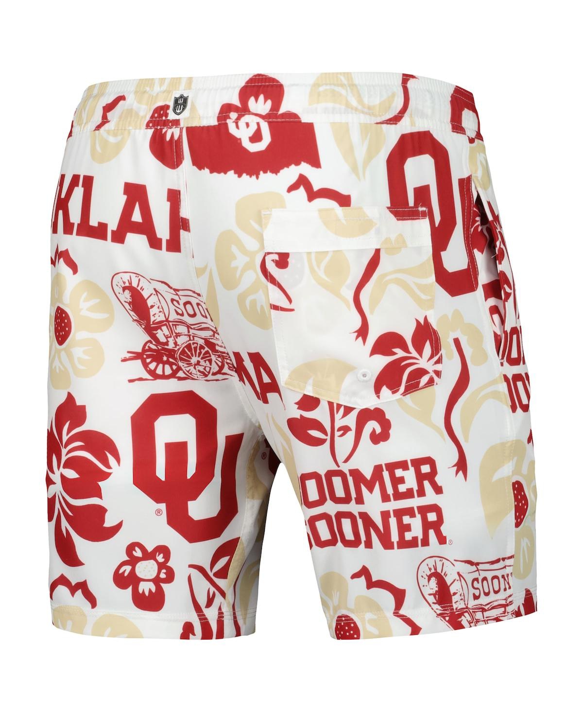 Shop Wes & Willy Men's  White Oklahoma Sooners Tech Swimming Trunks