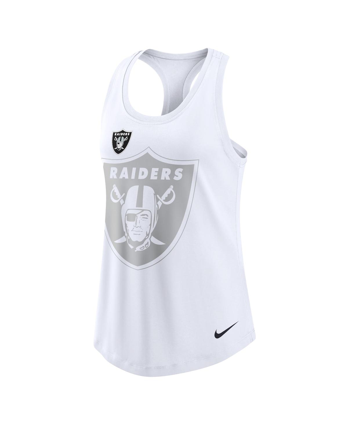 Shop Nike Women's  White Las Vegas Raiders Tri-blend Scoop Neck Racerback Tank Top