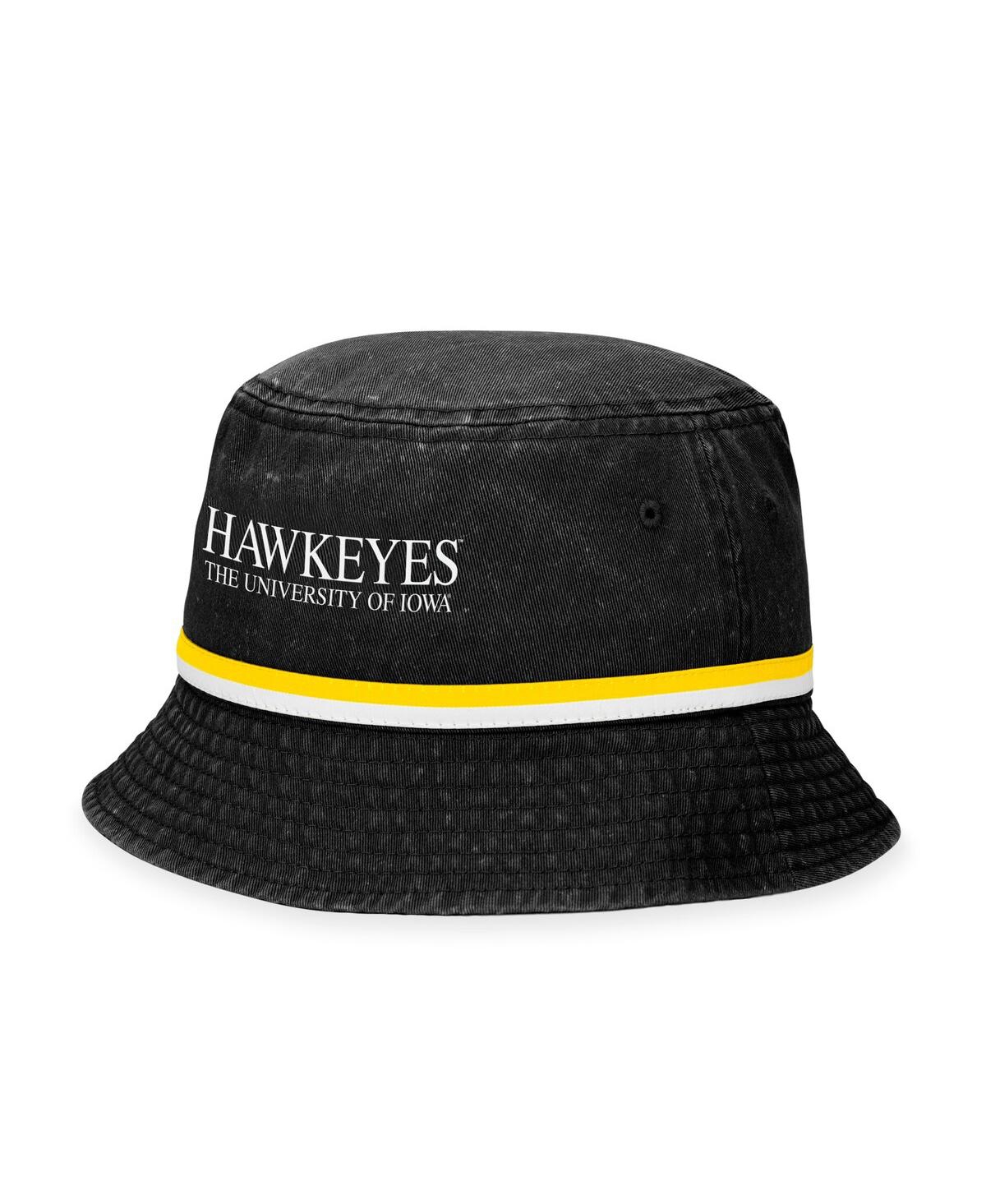 Top Of The World Black Iowa Hawkeyes Ace Bucket Hat In Black