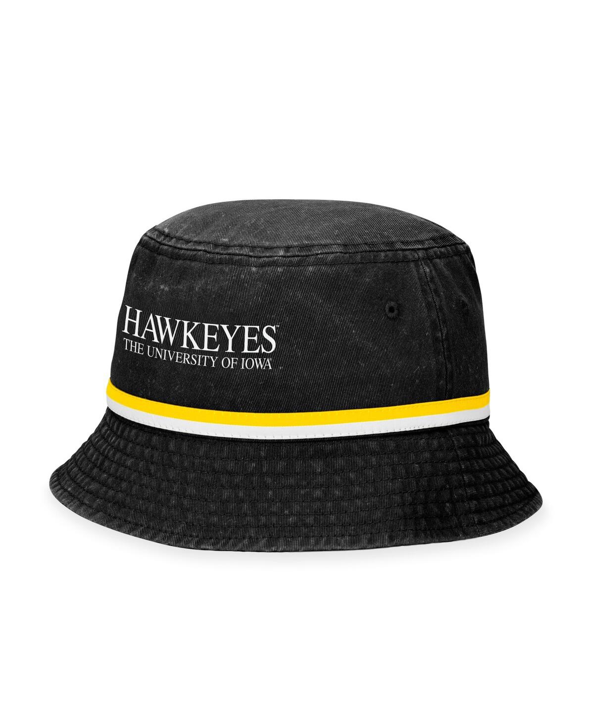 Shop Top Of The World Men's  Black Iowa Hawkeyes Ace Bucket Hat