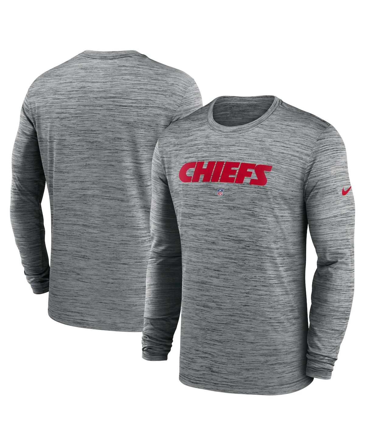 Men's NikeKansas City Chiefs Sideline Team Velocity Performance Long Sleeve T-shirt - Gray