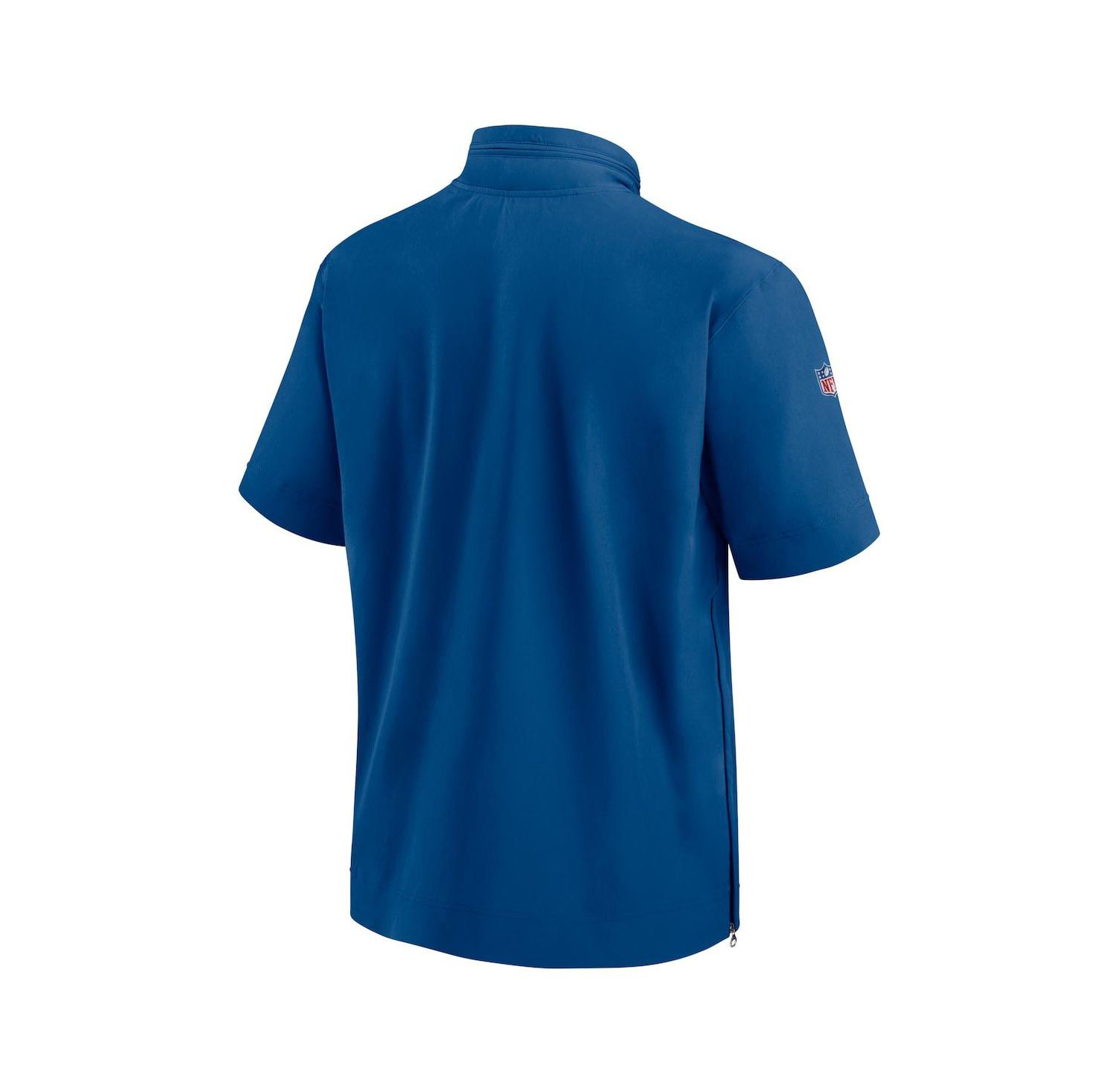 Men's Royal Indianapolis Colts Sideline Coach Short Sleeve Hoodie Quarter-Zip Jacket