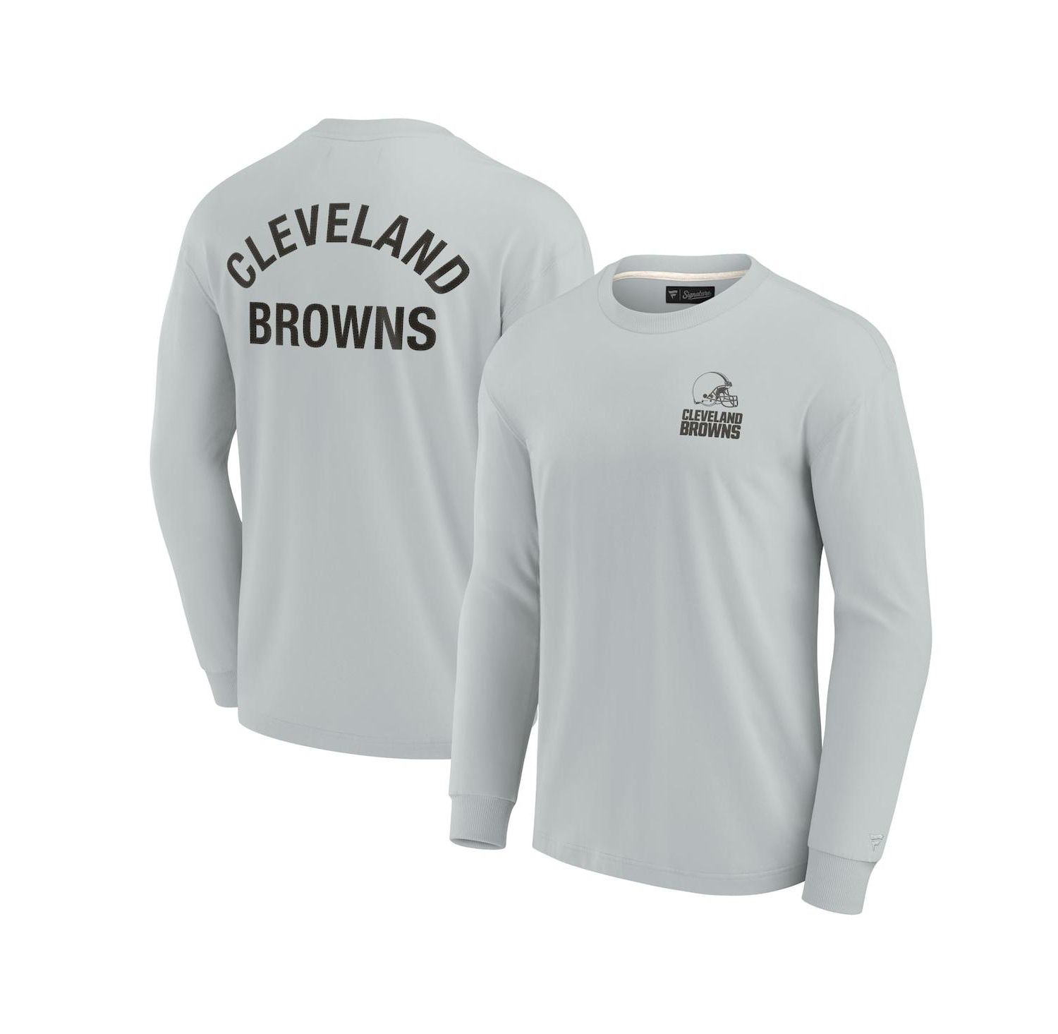 Men's and Women's Gray Cleveland Browns Super Soft Long Sleeve T-shirt