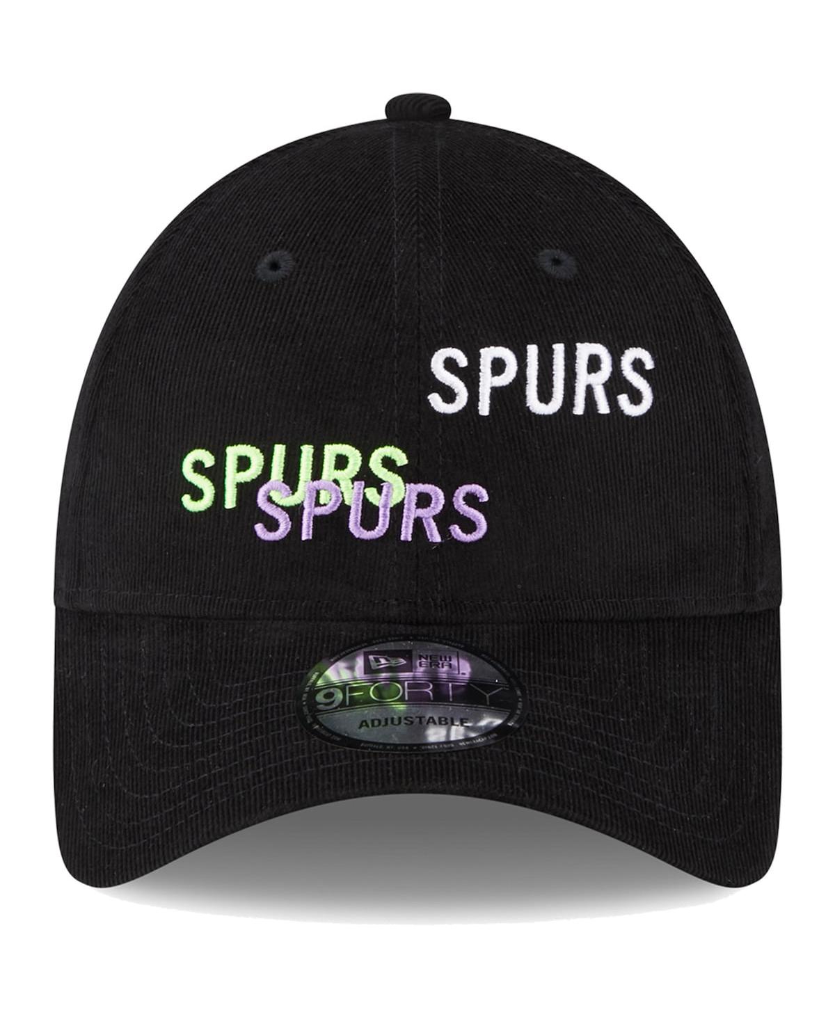 Shop New Era Men's  Black Tottenham Hotspur Triple Wordmark 9forty Adjustable Hat
