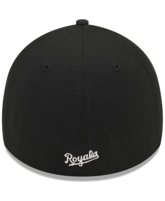 Men's Black Kansas City Royals Logo 39THIRTY Flex Hat