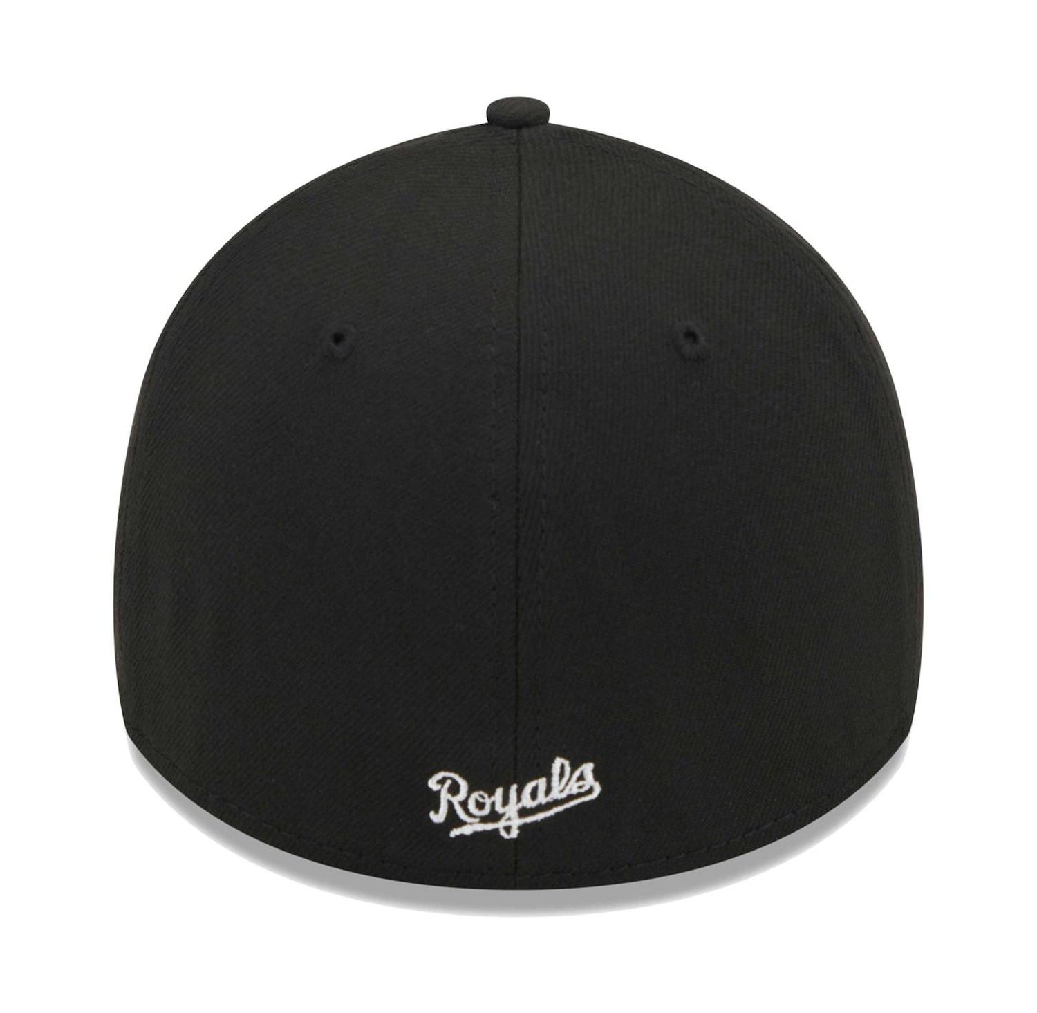 Men's Black Kansas City Royals Logo 39THIRTY Flex Hat