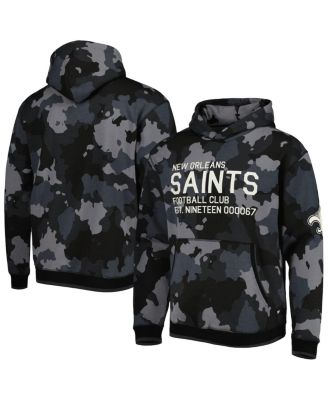 Men's Black New Orleans Saints Camo Pullover Hoodie
