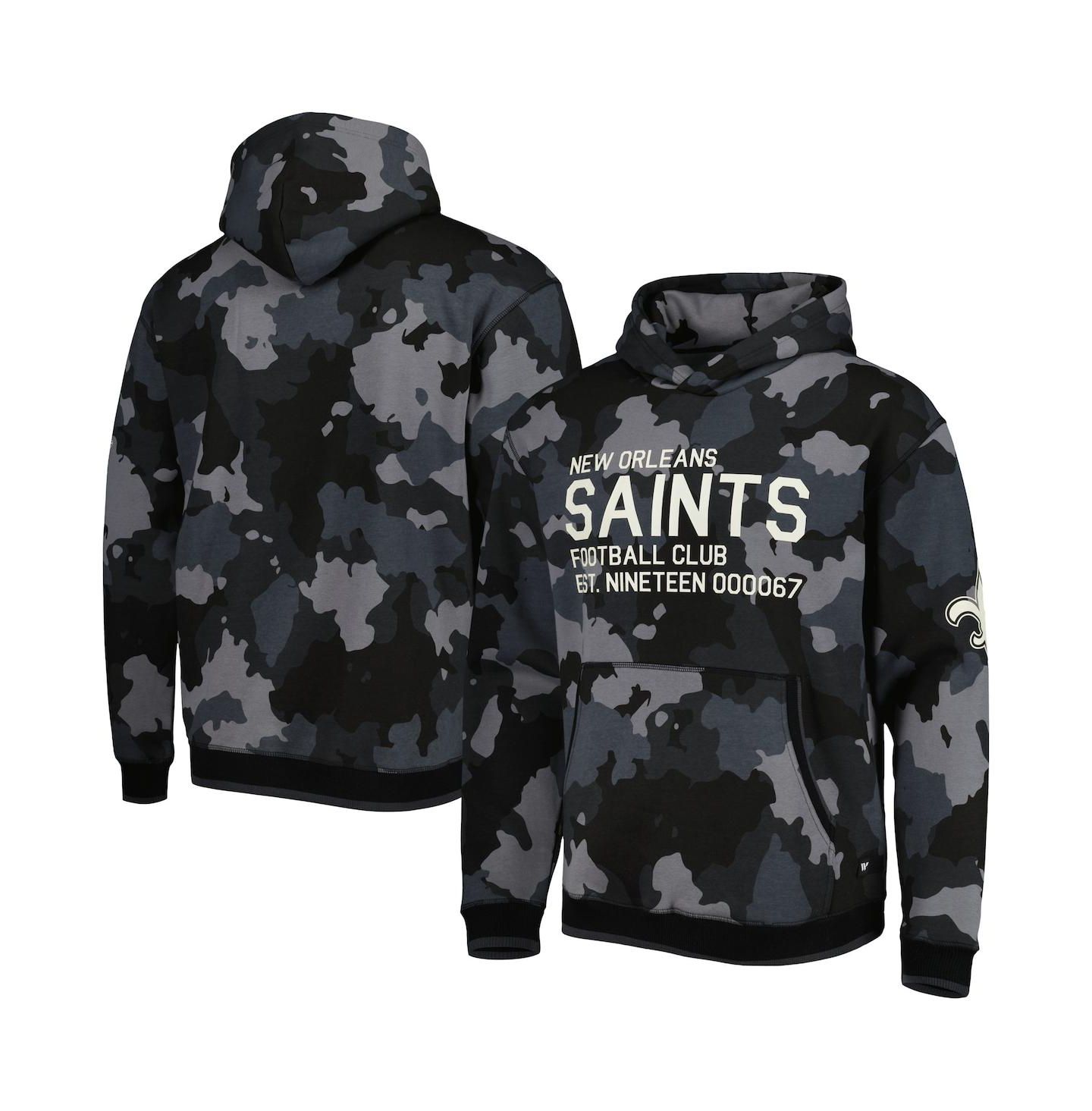 Мужское худи The Wild Collective Black New Orleans Saints Camo Pullover — фото 2