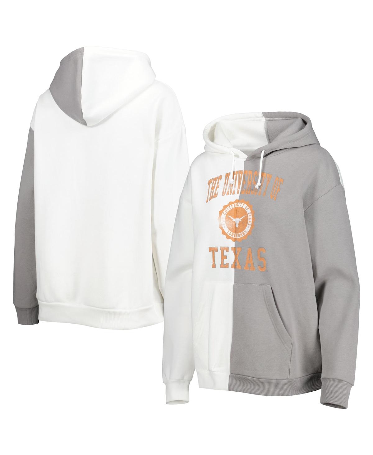 Shop Gameday Couture Women's  Gray, White Texas Longhorns Split Pullover Hoodie