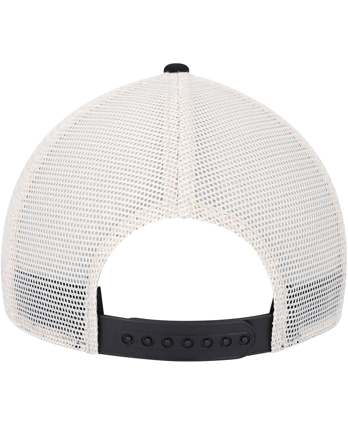 AMERICAN NEEDLE MEN'S AMERICAN NEEDLE BLACK, CREAM OLD MILWAUKEE VALIN TRUCKER SNAPBACK HAT 