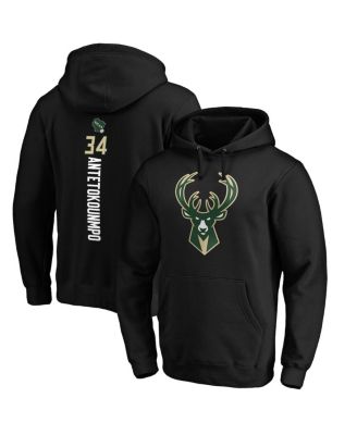 Men's Giannis Antetokounmpo Black Milwaukee Bucks Playmaker Name and Number Pullover Hoodie