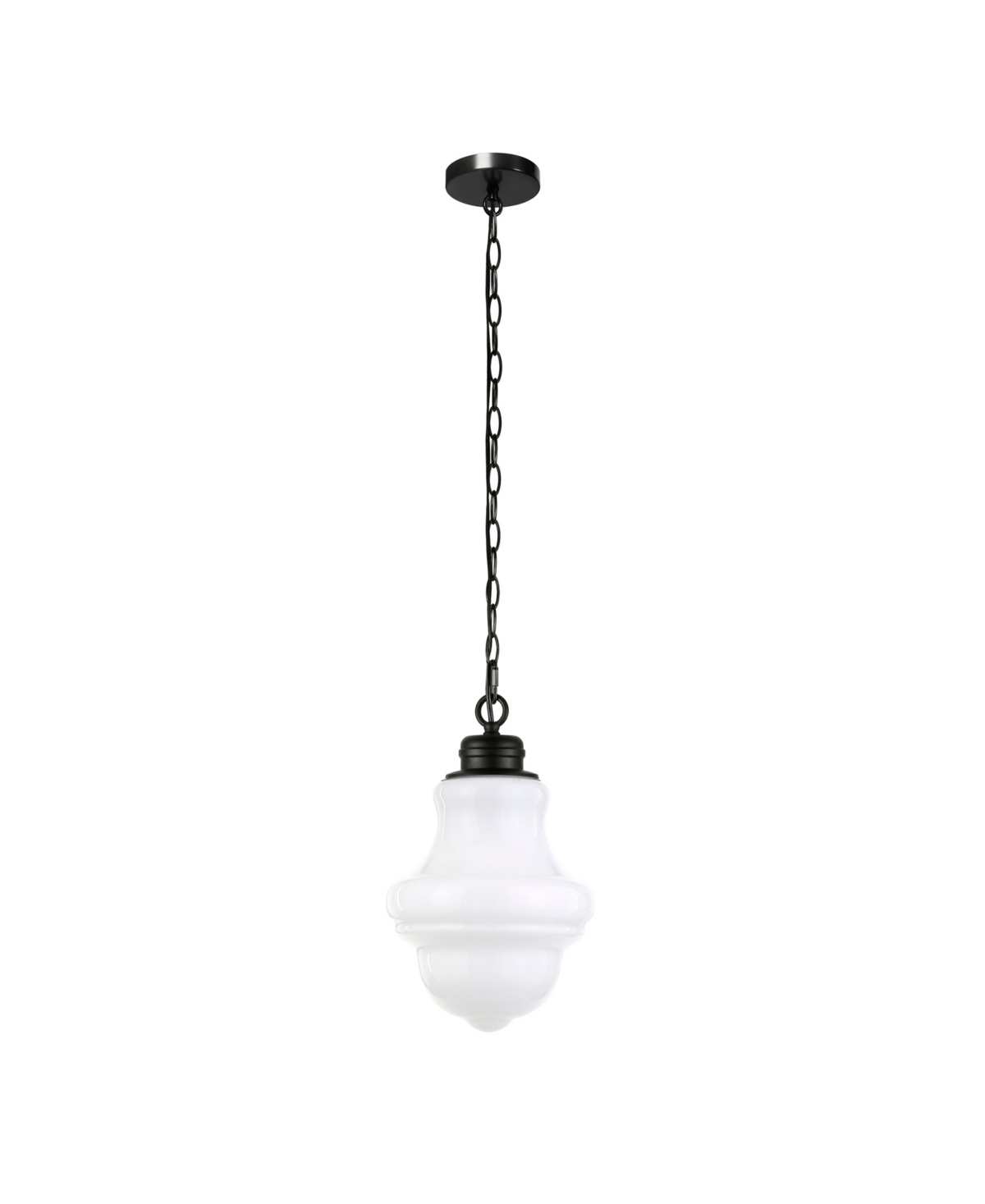 Hudson & Canal Annie 9.13" Glass Shade Wide Pendant In Blackened Bronze