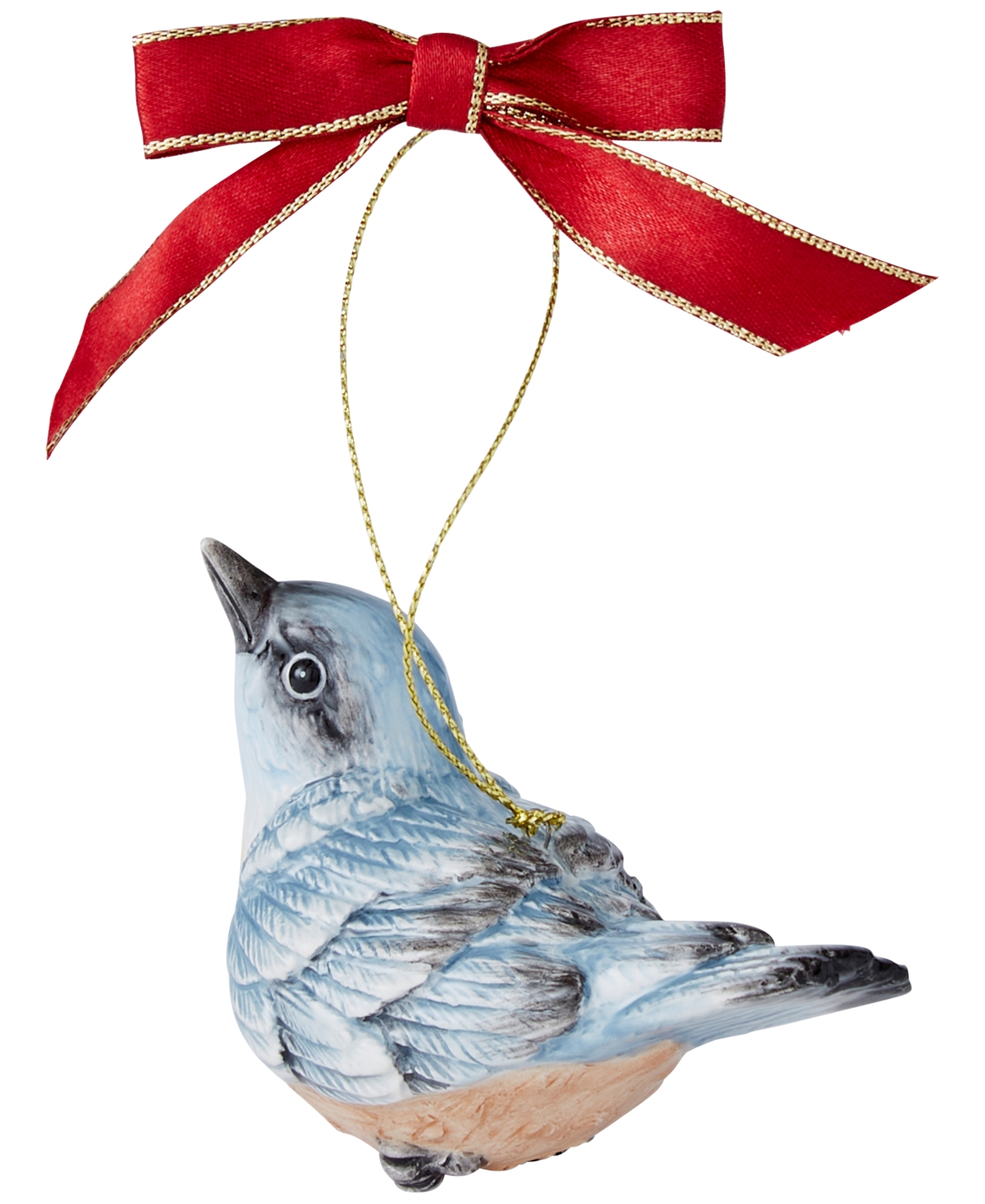 Spode Christmas Tree Nuthatch Ornament In Green