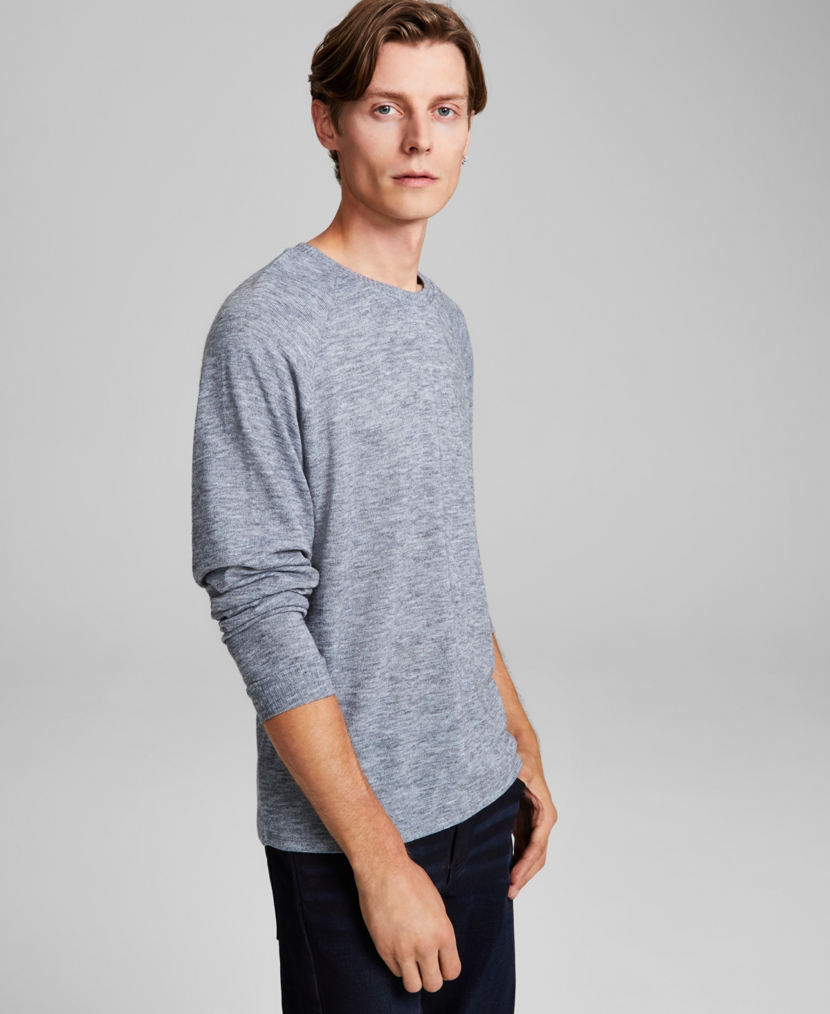 And Now This Men's Regular-fit Long Raglan-sleeve Baseball T-shirt, Created For Macy's In Navy