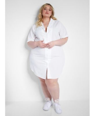 White shift dress plus size hotsell