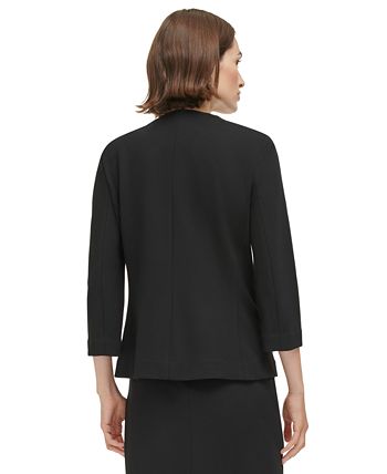 Calvin Klein Women's Roll Sleeve Open Front Blazer Purple Size 16