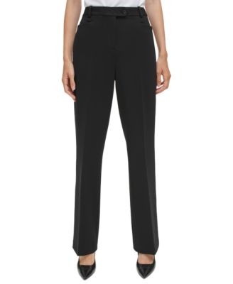 Calvin Klein Women s High Rise Modern Fit Pants Black Size 14