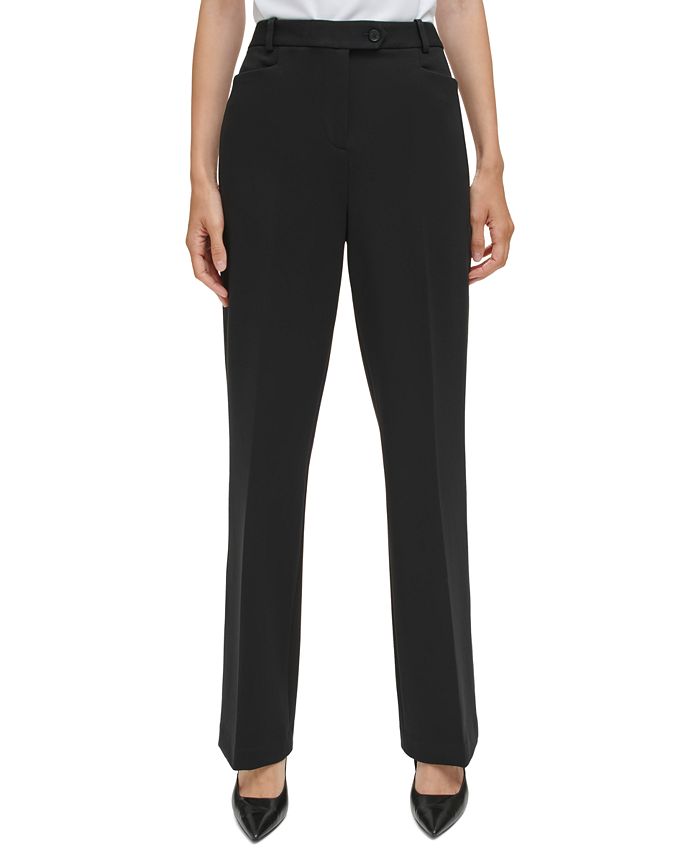 Calvin Klein Women's High-Rise Modern Fit Pants - Macy's