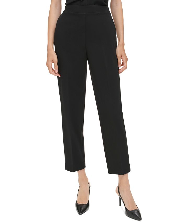 Calvin Klein Women's Elastic-Back Ankle Pants - Macy's