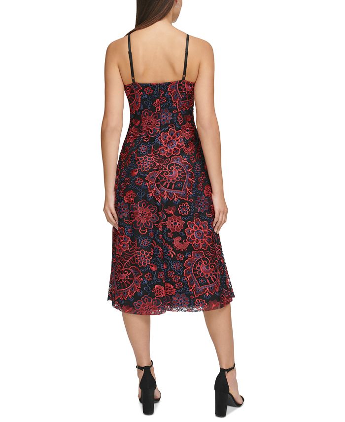 GUESS Women's Embroidered Fit & Flare Dress - Macy's