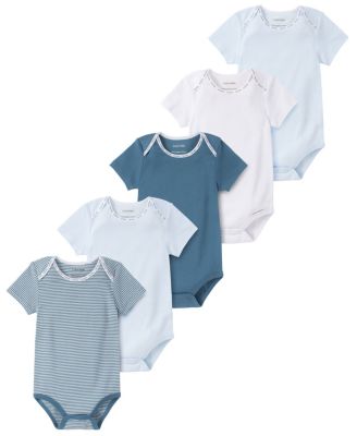 Calvin Klein Organic Cotton Short Sleeve Bodysuits, Pack of 5
