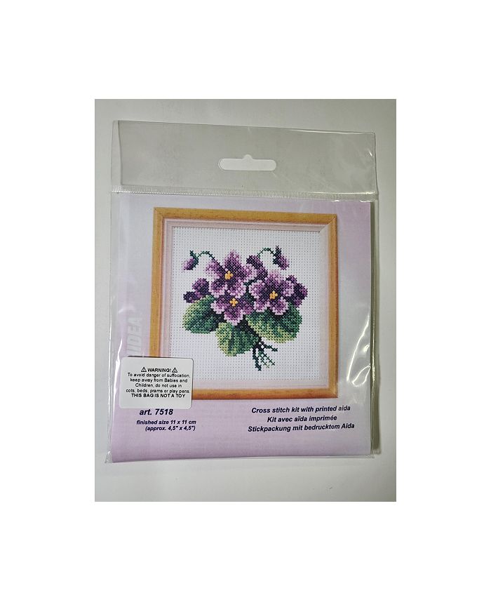 Stamped Cross stitch kit Violets  7518 — Wizardi