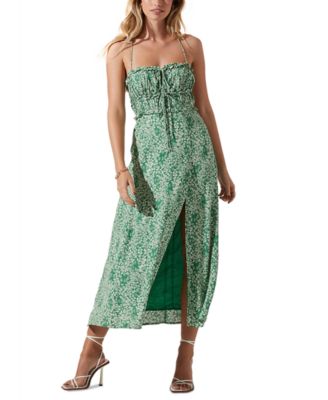 green emerald velvet dress Ayanna Floral Pleated Tiered Maxi Dress