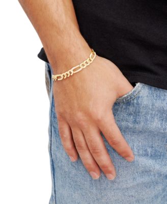Men’s Figaro Link Chain Bracelet in 18k Gold-Plated Sterling Silver or Sterling Silver