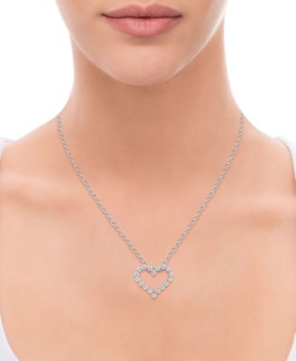 Diamond Heart 18" Pendant Necklace (1-1/2 ct. t.w.) in 14k White Gold