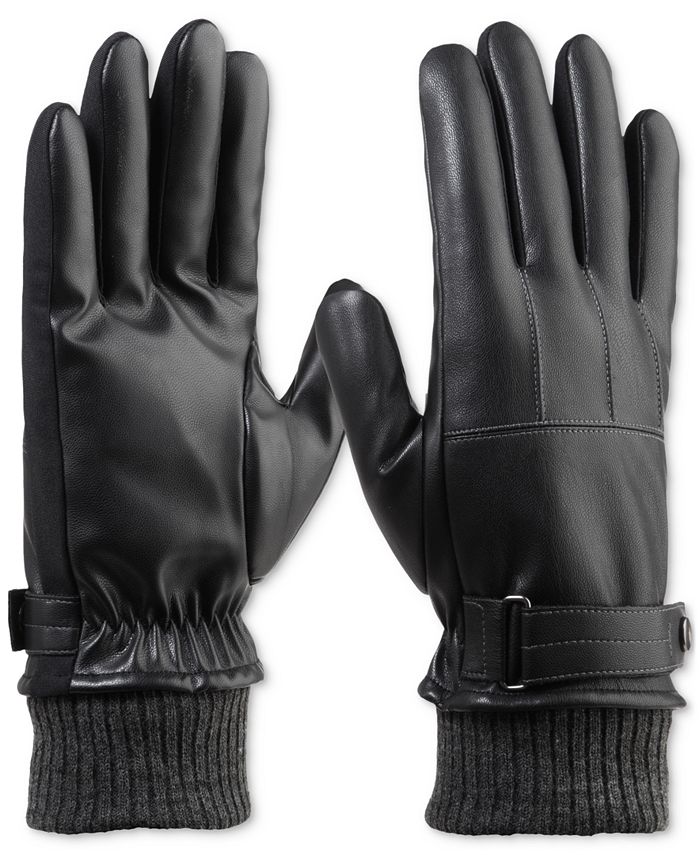 Isotoner Cuffs - Men\'s Insulated Knit Touchscreen Macy\'s Signature with Gloves