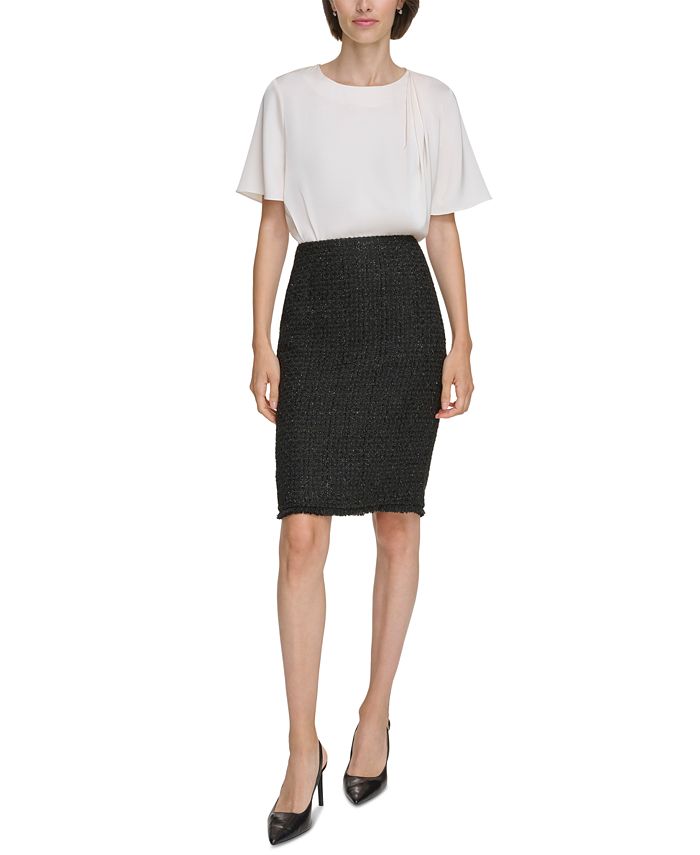 Calvin Klein High Waist Power Stretch Pencil Skirt - Macy's
