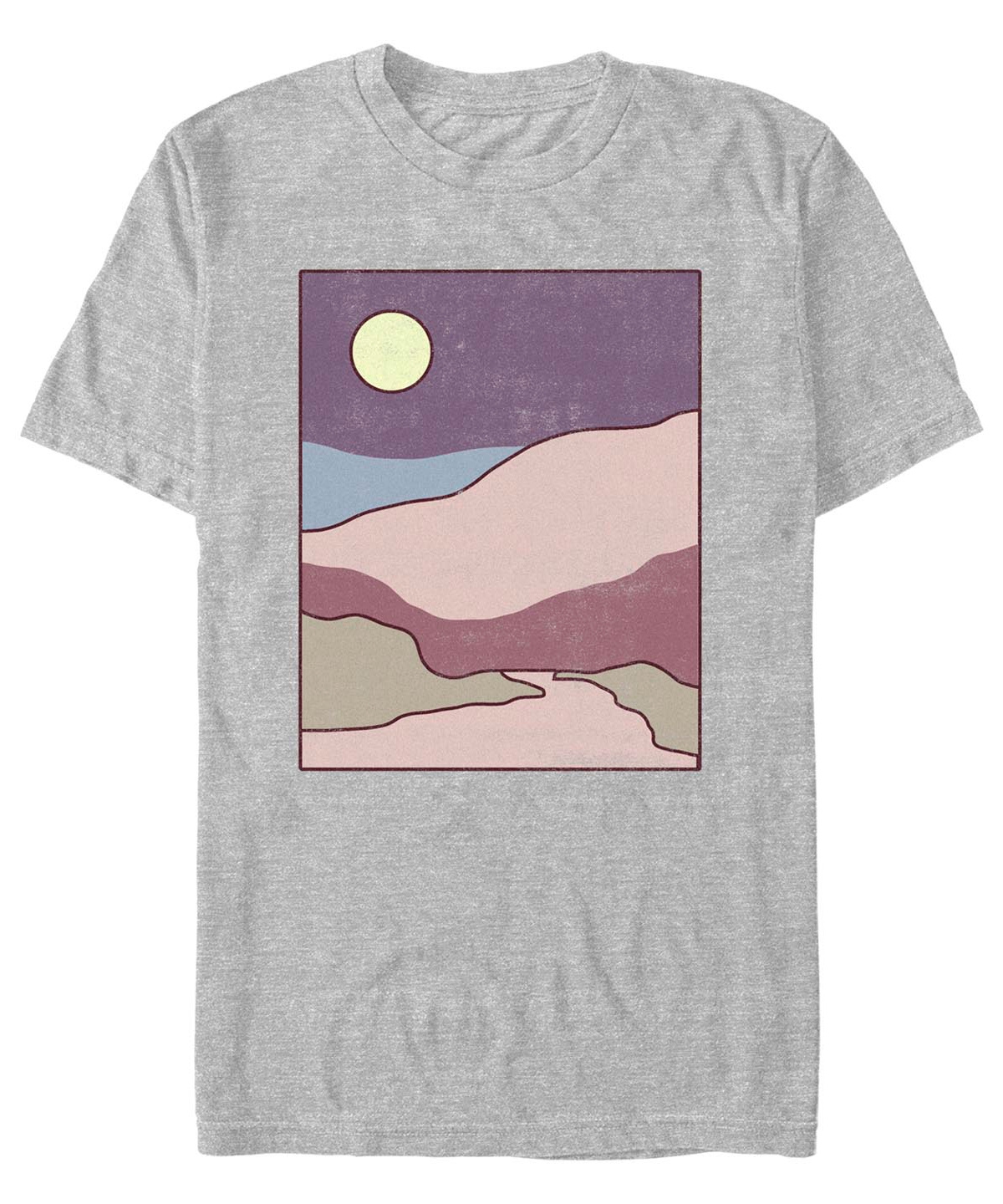 Fifth Sun Men's Minimal Landscape Short Sleeves T-shirt In Athletic Heather