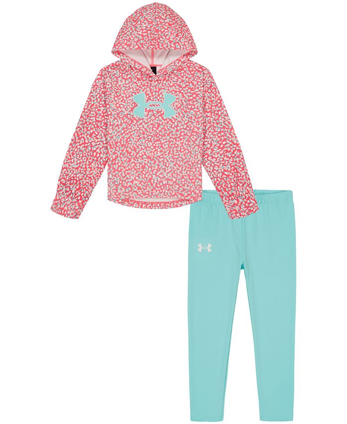 Under Armour Little Girls Leopard Print Hoodie and Leggings Set