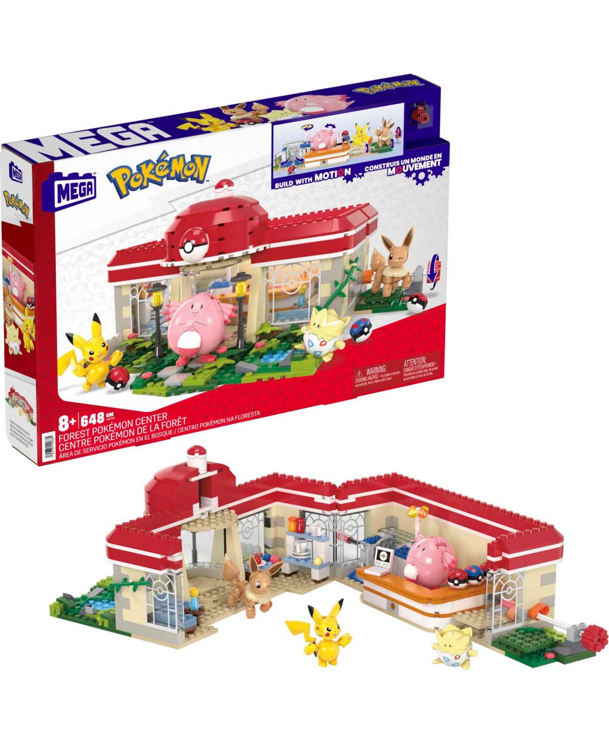 Pokémon Mega Pokemon Building Toy Kit, Forest Pokemon Center-648 Pieces In Multi-color