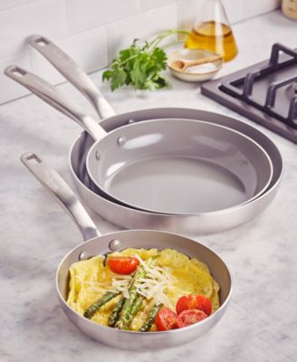 Chatham Tri-Ply Stainless Steel Ceramic Nonstick 3 Piece Frying Pan Set
