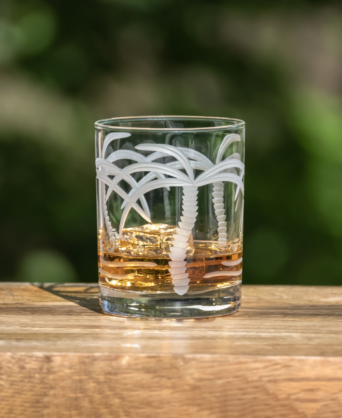 Rolf Glass Palm Tree Double Old Fashioned Glass - Set of 4 Glasses