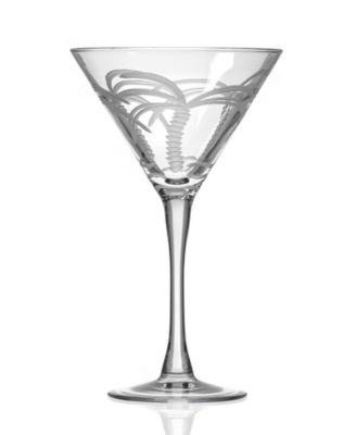 Palm Tree Martini Glass 10oz - Set of 4 Glasses