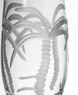 Palm Tree Champagne Flute 8oz - Set of 4 Glasses
