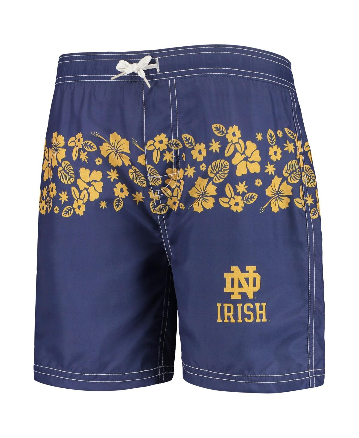 Shop Wes & Willy Big Boys  Navy Notre Dame Fighting Irish Inset Floral Swim Trunk