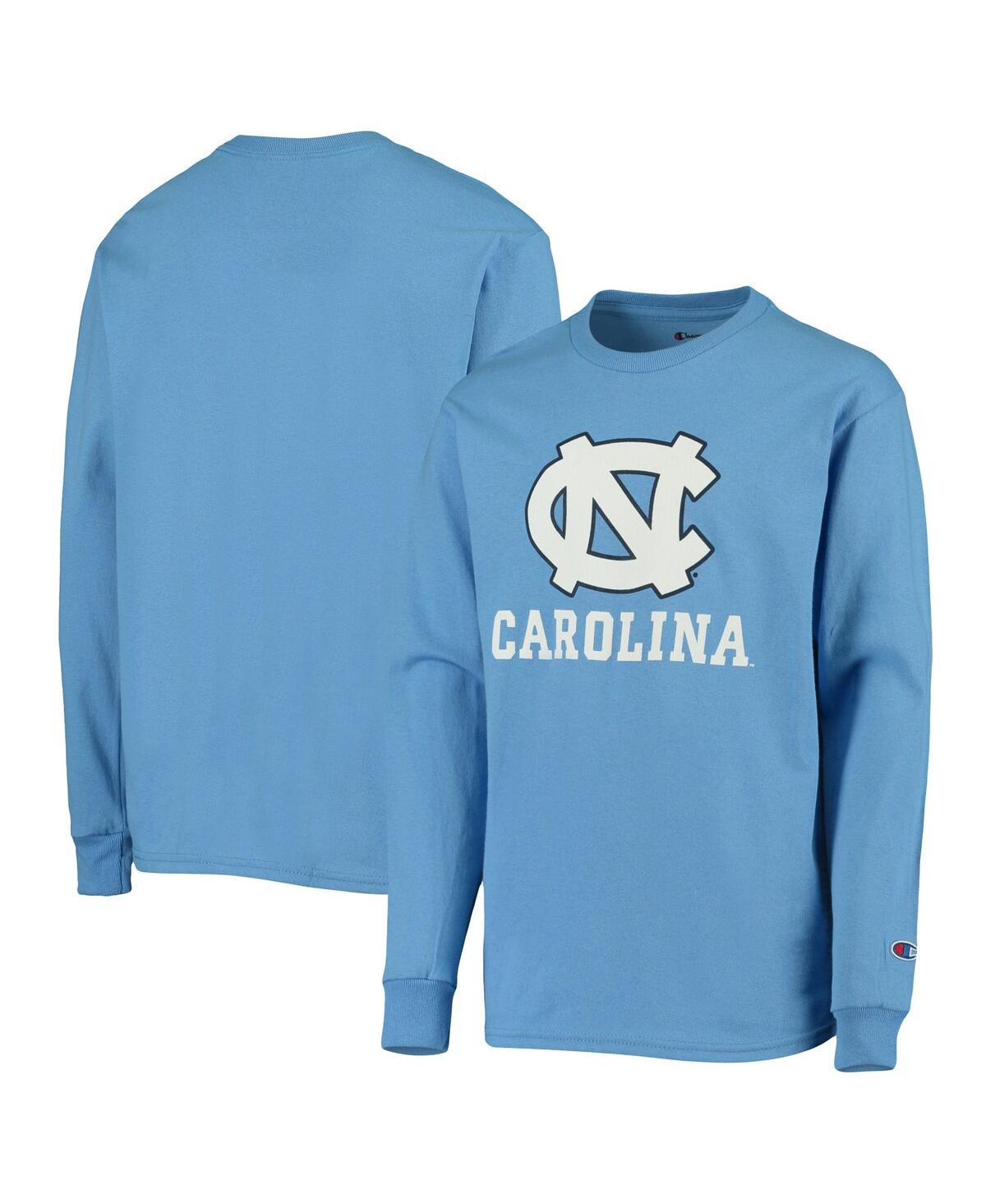 Champion Kids' Big Boys  Carolina Blue North Carolina Tar Heels Lockup Long Sleeve T-shirt