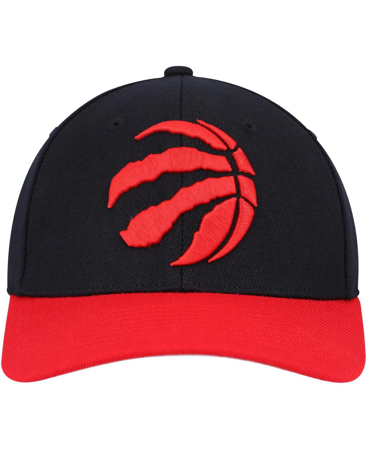 Mitchell & Ness Men's  Black, Red Toronto Raptors Mvp Team Two-tone 2.0 Stretch-snapback Hat In Black,red