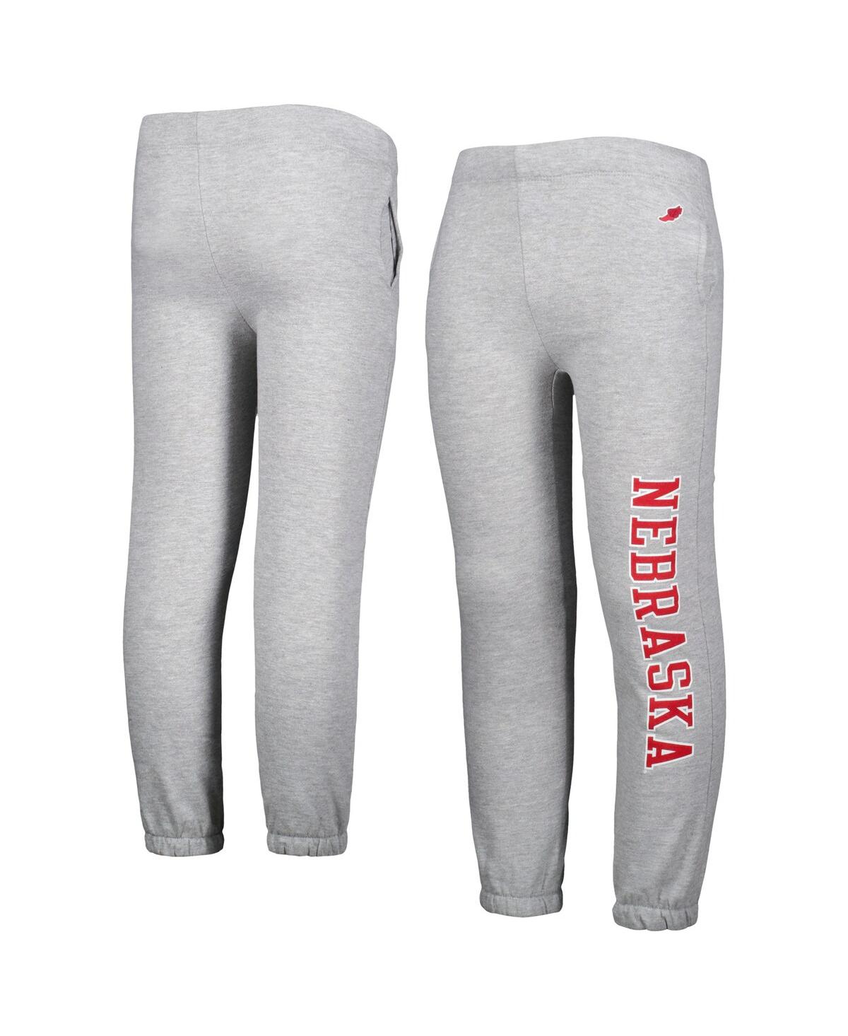 League Collegiate Wear Youth  Heather Gray Nebraska Huskers Essential Pants In Heather Gray