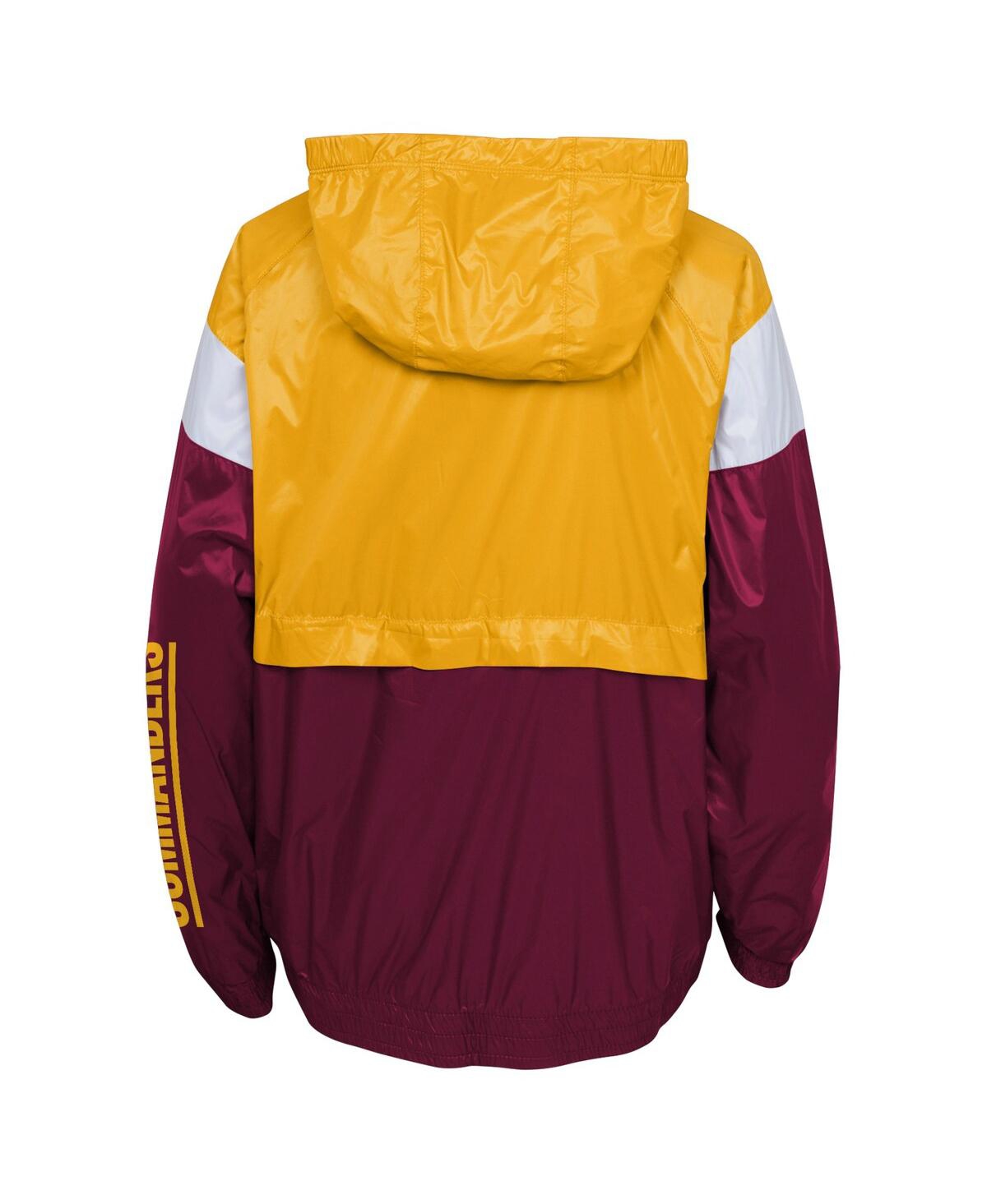 Big Boys Burgundy Washington Commanders Goal Line Stance Full-Zip Hoodie Windbreaker Jacket - Burgundy