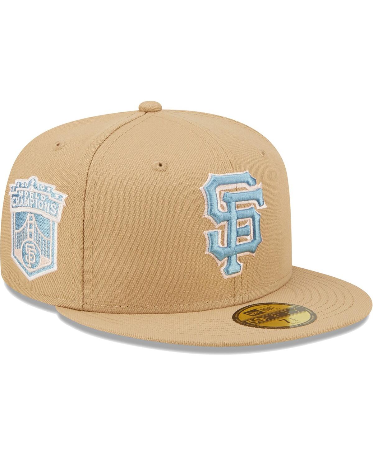 Men's New EraSan Francisco Giants 2010 World Series Champions Sky Blue Undervisor 59FIFTY Fitted Hat - Tan