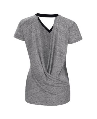 Women's Heather Black TRACKHOUSE RACING Halftime Back Wrap T-shirt