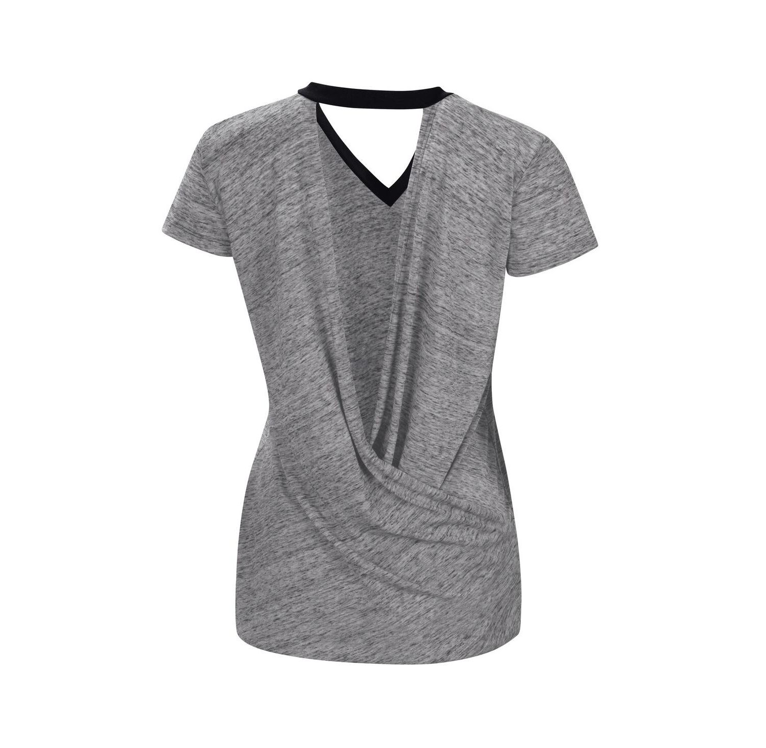 Women's Heather Black TRACKHOUSE RACING Halftime Back Wrap T-shirt